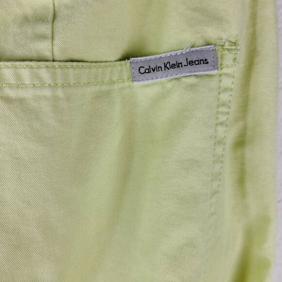 Calvin Klein Jeans Cropped Pants Capris Yellow Size 6 Summer Spring Casual Comfy - Picture 9 of 11